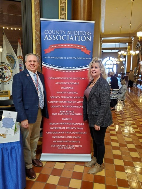 Representative Gerhold visits with Benton County Auditor Hayley Rippel