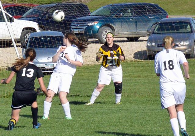 Grace Milroy attempts to score vs. Monticello; the Vikettes won 7-1, at home.