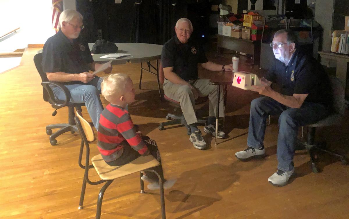 Mark Wilberg, Don Weideman, and Dr. Alan Woodhouse provided eye screenings at Tilford Elementary.