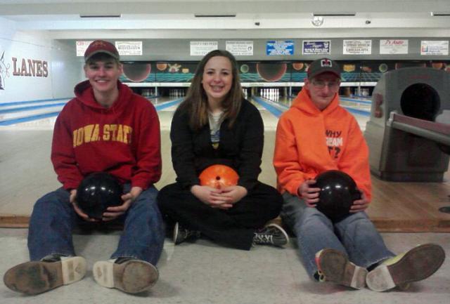 FFA bowlers John Eden, Emily Reisch and Ben Eden.