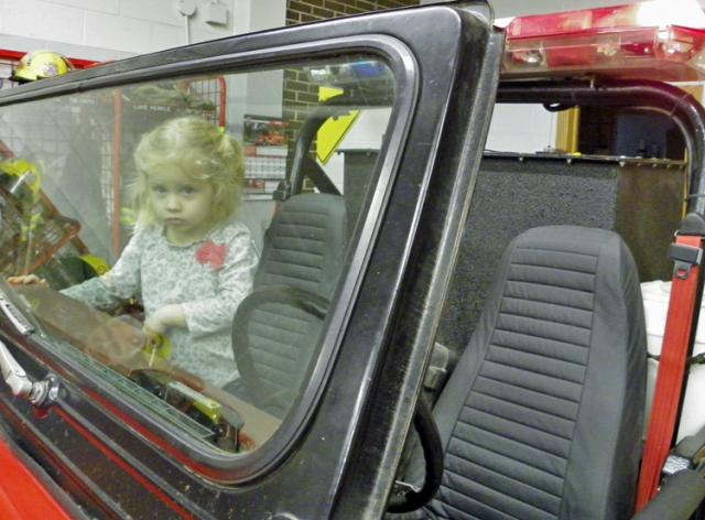 Kailyn Geissinger, granddaughter of firefighter Scott, was among the visitors at Friday's fish fry.