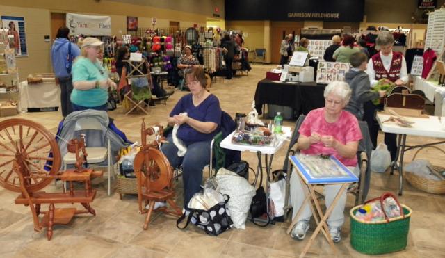 Yarn spinners displayed their techniques during Saturday's event.