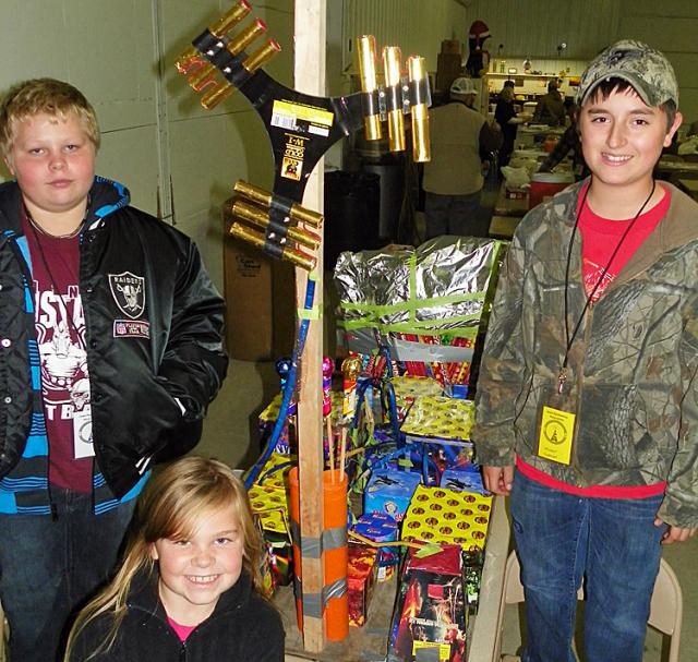 Tayten Freidhof, Jessolyn Blackert and Mitchell Anderson built this 1,000-shell fireworks display.