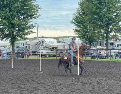 Christopher Fleming exhibiting his horse in the fun show.