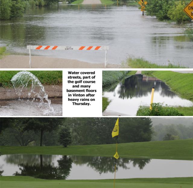 Flash flooding affected parts of Vinton Thursday night.