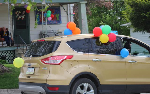 A parade to celebrate his 87th birthday surprised Norval Staton