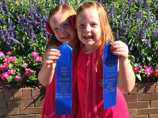 Jenna & Nora Grovert - or is it Nora and Jenna? The twins won for 4th time at State Fair.