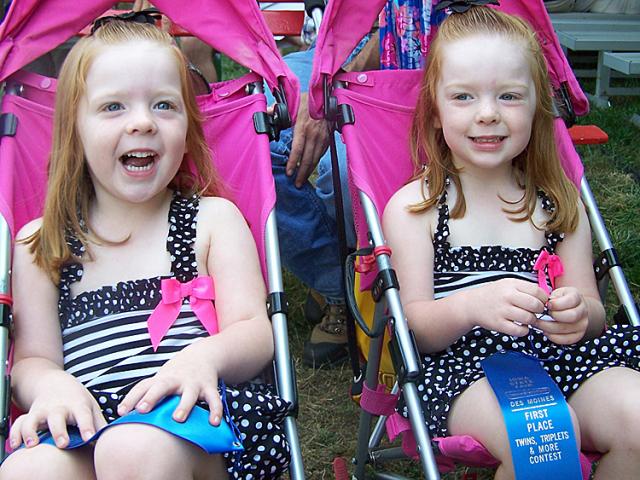 Jenna and Nora -- or is it Nora and Jenna? Shellsburg twins win again at Iowa State Fair.