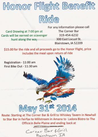 Details about the May 31 Honor Flight Benefit Ride