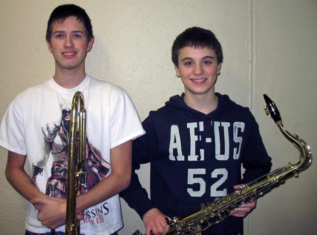 James Yenser, left, and Nicholas Gardner will perform with ISU Honor Band next month.
