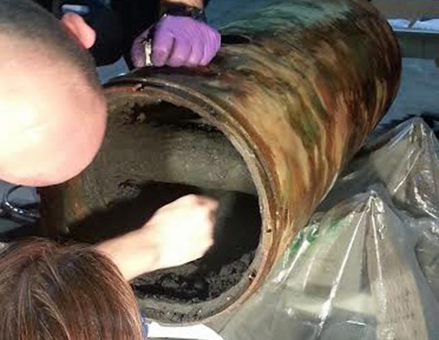 The preservation of the torpedo requires hours of painstaking labor.