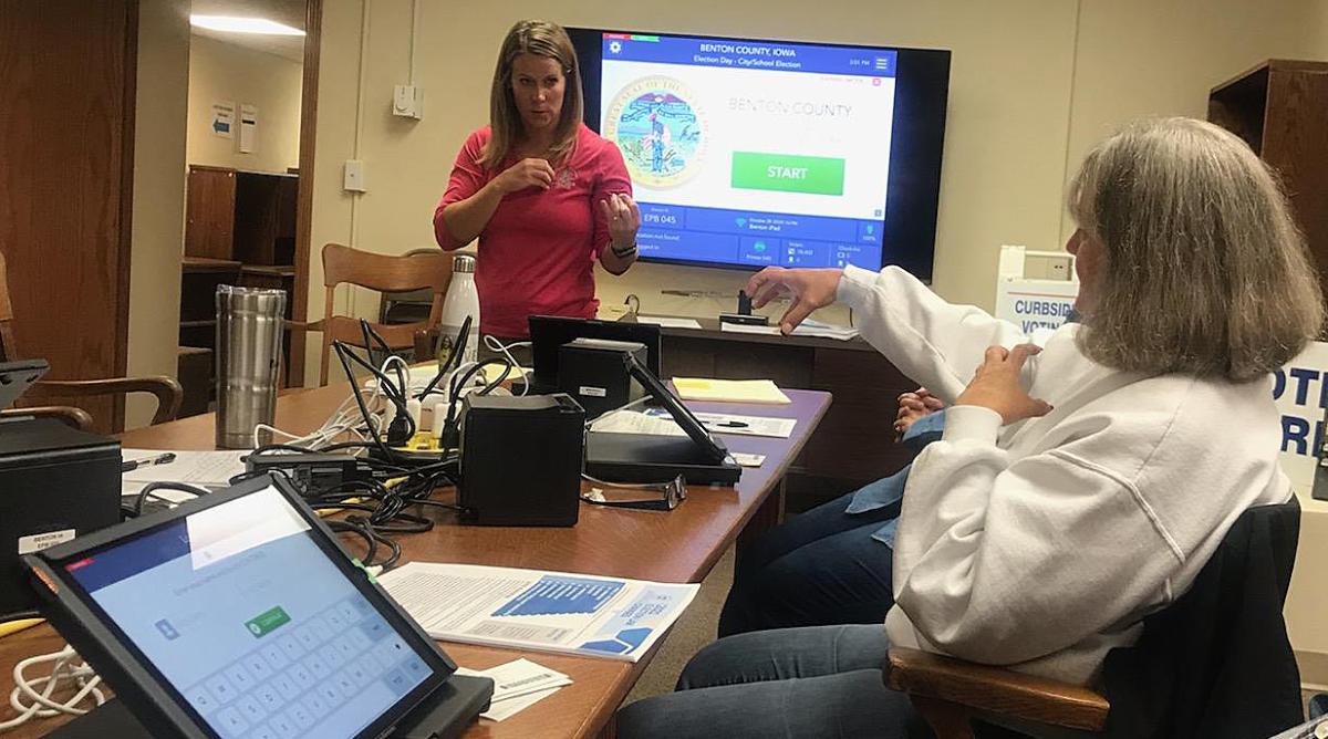 Gina Edler, Benton County Deputy Auditor trained the election workers for Tuesday's election.