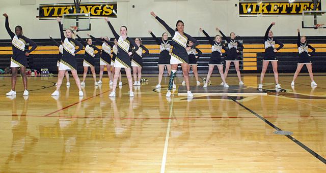 VSHS cheerleaders began the pep rally with a few routines.