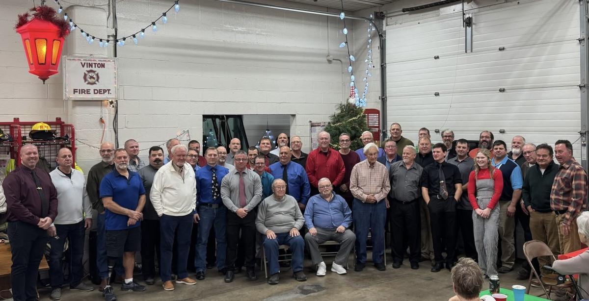 All past and present members of the Vinton Fire Department in attendance.