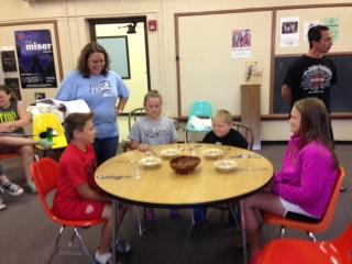 Tucker Mensen, Brylee Bruce, Levi Mensen, Carly Bendull, Rose McClung and Alex Vazquez rehearse.