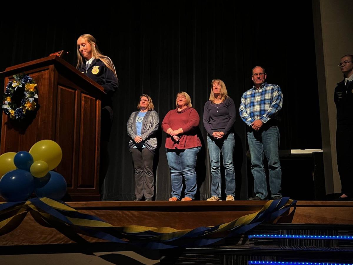 Vinton-Shellsburg Chapter Officer, Annabelle Newton, presented the Chaperones from the National Convention a goodie bag as a sign of our appreciation for their support.