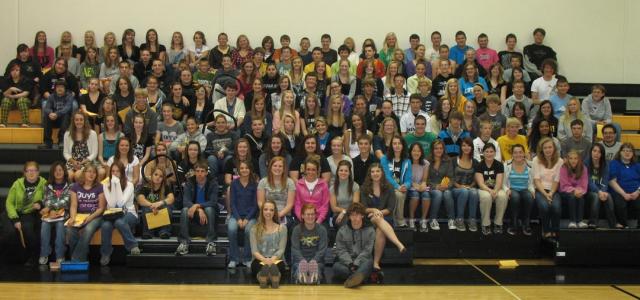Vinton-Shellsburg High School students that are involved in choir, band, speech, and drama.