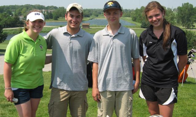 The two VSHS teams: Kelsey Mahood/Seth Inman and Erin Randall/Dylan Rippel
