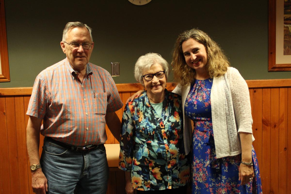 Rita Guenther (pictured with Dave and Sue Gates) shared her Russian experiences made possible because of Vinton residents