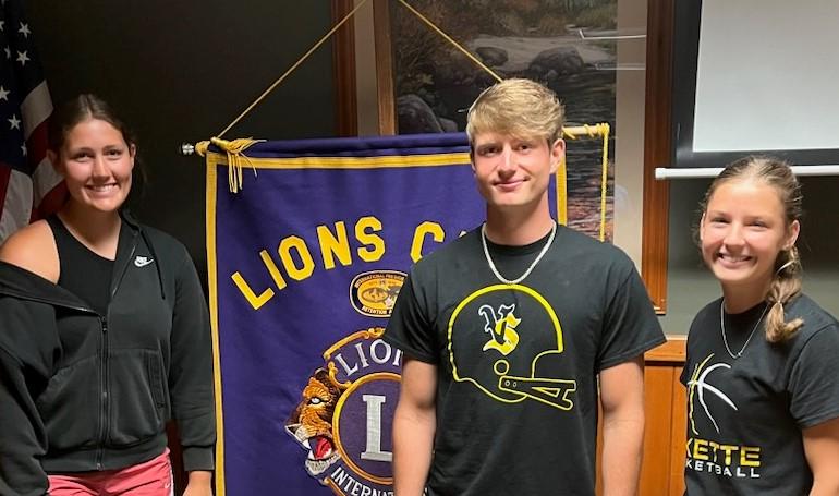 Burke, Rickels and Davis awarded scholarships by area Lions Club.