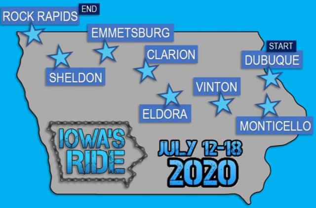 Vinton will be on the list of destinations for the first Iowa's Ride