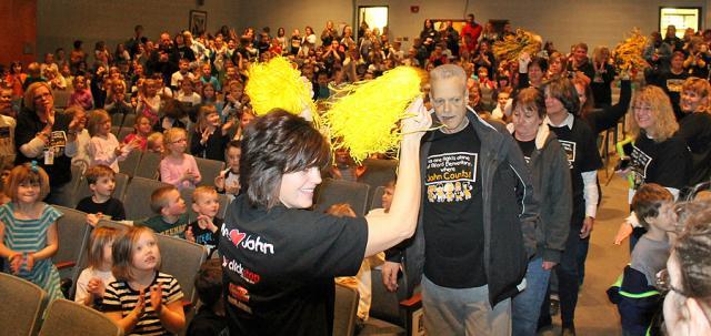 Tilford teachers are wearing their 'Where John Counts' shirts again today in memory of John Scriven.