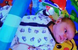 Jesse Munoz-Crane; the infant is fighting SCID.