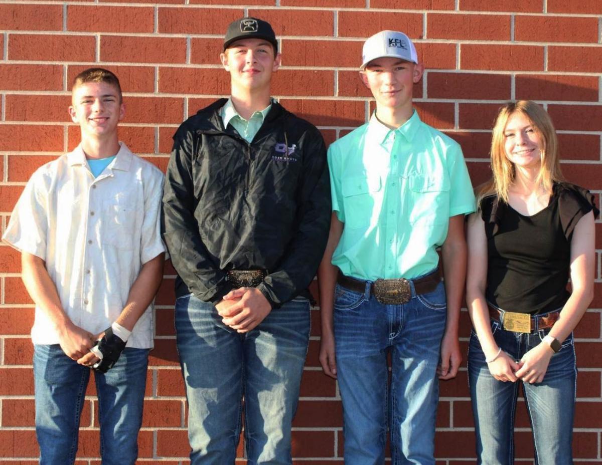 Cole Birker, Jameson Demuth, Will Kruetner, and Kirsten Pettit competed in State Livestock Judging.. Click to read article