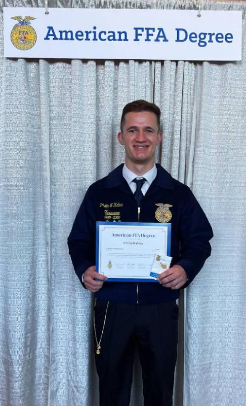 Philip Kalina received his American FFA Degree, becoming the 40th VS FFA member to do so.