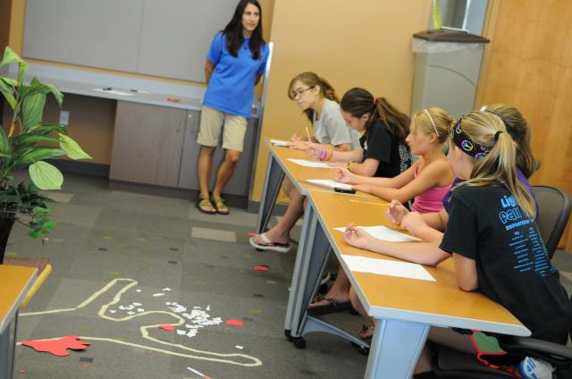 KICK Campers try to solve a crime in the Crime Scene Investigators Camp