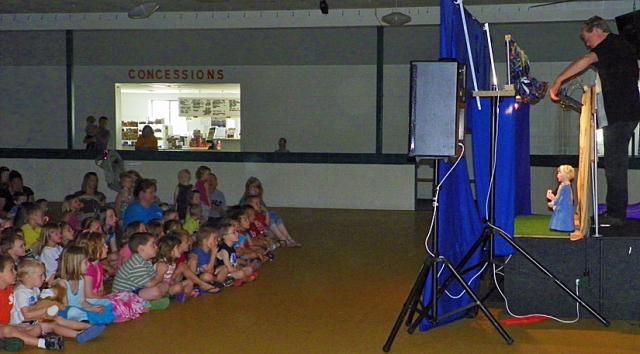 Richard Elsenpeter, the manipulator, puts on a Marionettes show Monday.