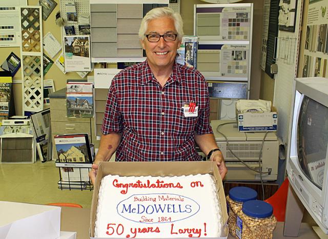 Larry Druschel's only full-time job has been at McDowell's. He marks his 50th year today.
