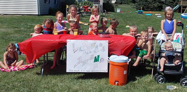 These children helped raise $230 for the AHA in honor of Olivia Spencer.