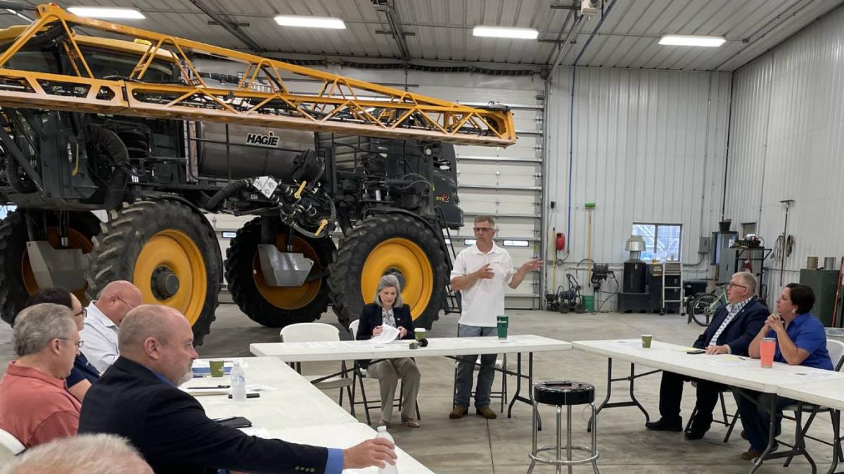Area Farmer Lance Lillibridge hosted a group gathering at his farm to discuss the skyrocketing costs of farming