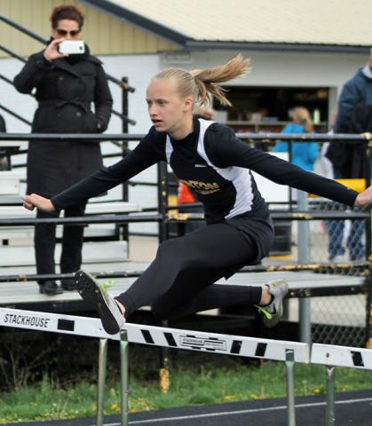 Maddie Earhardt won in hurdles and did well in other Little Vikette events.