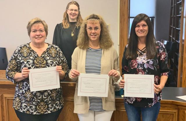 Rose Sackett, deputy, Judge Sarah Rothman, Melinda Schoettmer, Treasurer, Joy McGowan, deputy