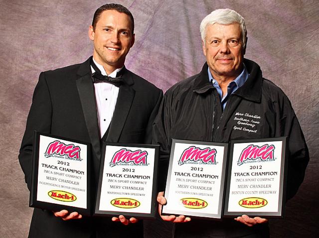 Vinton dirt track driver Merv Chandler set a record by winning 4 track championships in one season.
