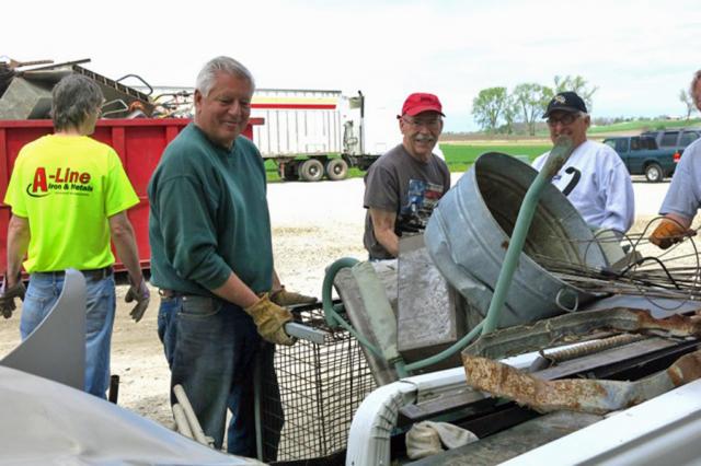 Lions Club members helped collect more than 40 tons of scrap metal during their May event.