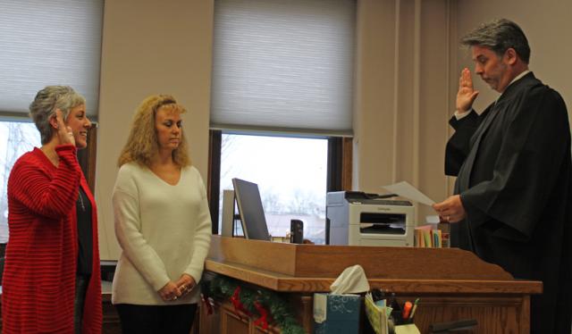 Michele Sauer was sworn in on Tuesday after her appointment as the Benton County Treasurer