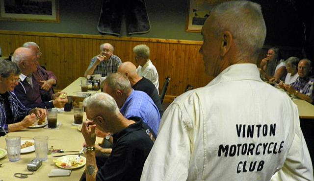 Members of the Vinton Motorcycle Club met recently in Vinton, decades after riding together.