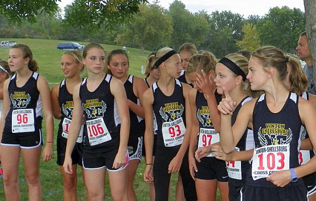 The VSMS girls prepare for their race to begin.
