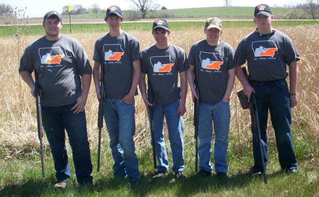 First place: L to R Curtis Geiger, Bryce Burroughs, Dalton Lebeda, Wyatt Lebeda, Drake Tilson
