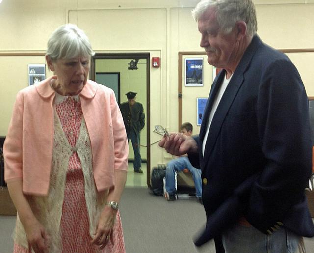 Nancy Beckman (rehearsing with Rick Primmer) says meeting new people is a main benefit of ACT 1.
