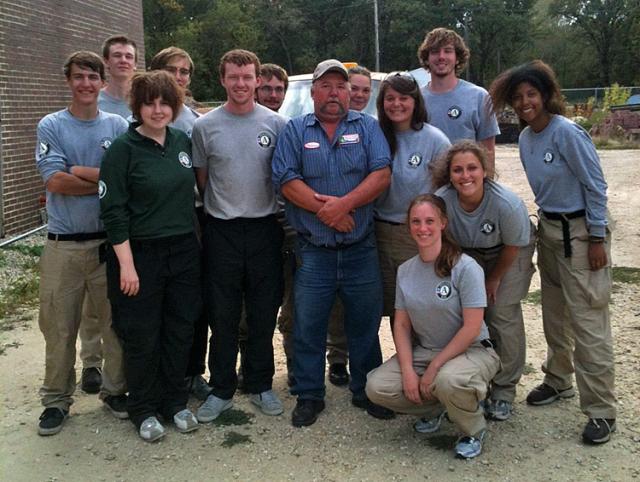 NCCC FEMA Corps team Hickory 3 and Site Supervisor Durango after their first Mini-Spike in Oelwein.