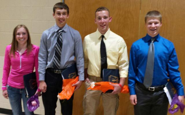 New VSHS NHS officers: Kylie Miracle, Derek Dinderman, Aaron Ohlsen and Aaron Henderson.