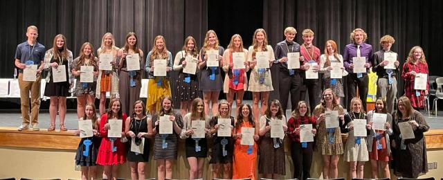 The Vinton Chapter of the National Honor Society welcomed new members
