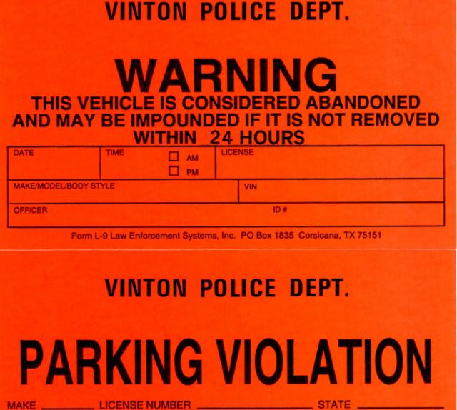 The VPD puts these tags on illegally parked cars; they will be towed if not moved within 24 hours.