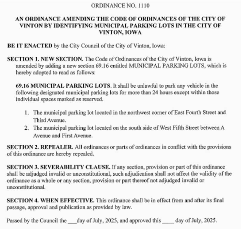 Ordinance 1110