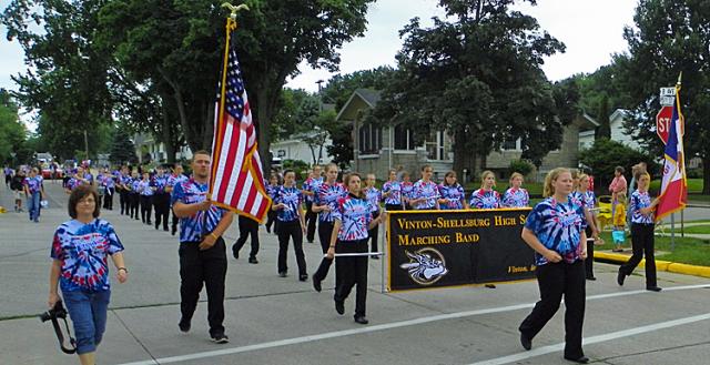 The VSHS Marching Band prepared for its DC trip by marching in the Party in the Park Parade.