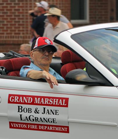 Grand Marshal Bob LaGrange; long-time Vinton firefighter.